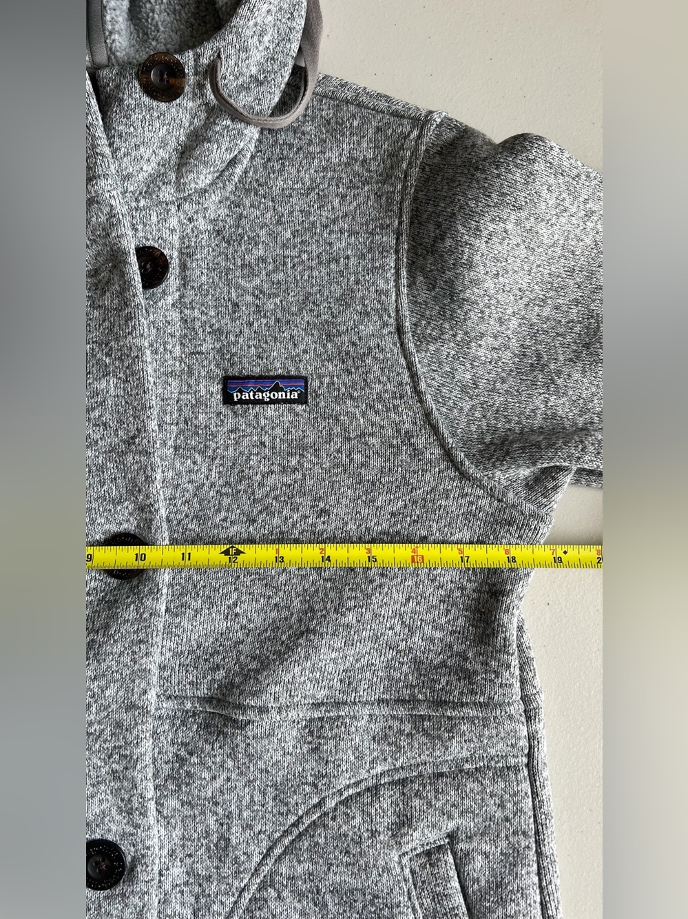 Patagonia Better Sweater Hooded Coat Jacket Gray Recycled Fleece Button Front S - Picture 13 of 16